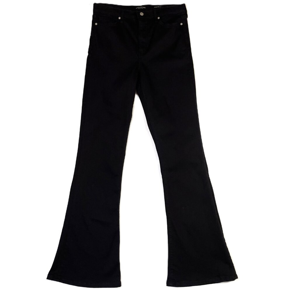 Banana Republic High Rise Flare Jean Deep Black Size 31 Long 34.5" Inseam - Picture 4 of 16